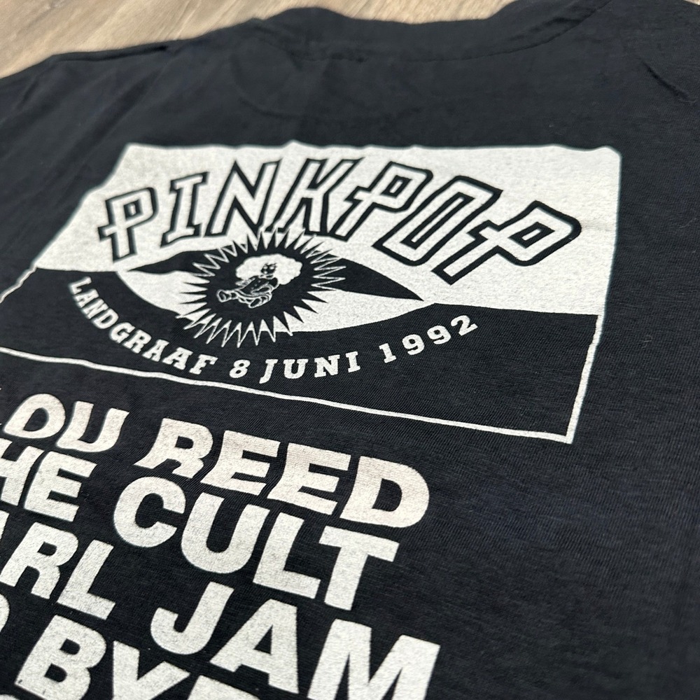 Pinkpop Festival TShirt Men L 1992 Pearl Jam PJ Harvey Lou Reed Cult Soundgarden - Picture 9 of 10